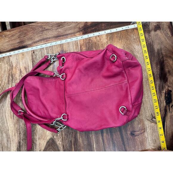Liebeskind Berlin Women's Pink & Red Leather Backpack - Picture 6 of 6